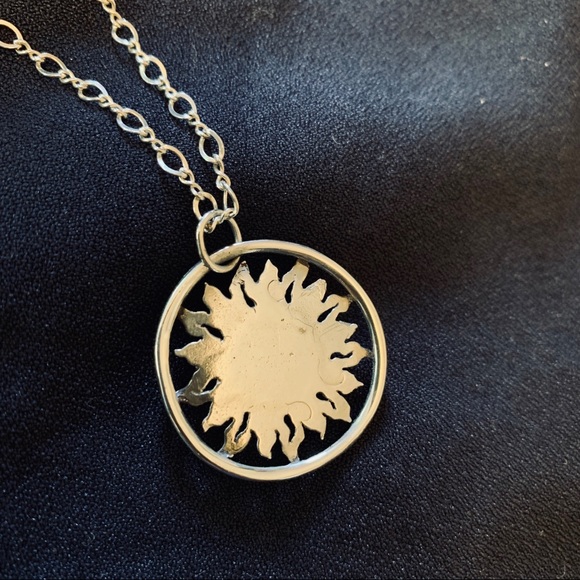 Sterling silver pendant w/ azurite malachite stone - Picture 6 of 8